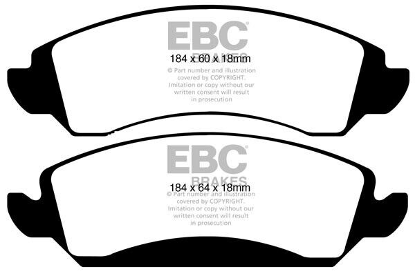 EBC Yellowstuff Front Brake Pads for Cadillac Escalade, Chevrolet Avalanche DP41830R