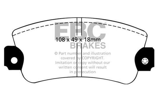 EBC Front Greenstuff Brake Pads for Fiat Panda 0.7 0.8 0.9 1.0 1.1 1.3 DP2485