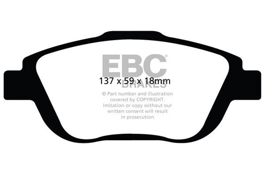 EBC Front Yellowstuff Pads for Peugeot 208 Mk2 1.2 T DP42073R