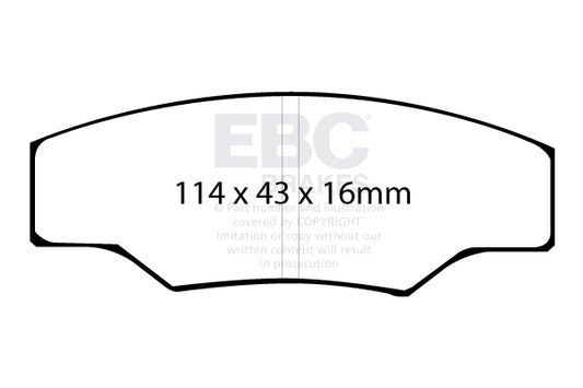 EBC Front Orangestuff Pads for Caterham C21 1.6 BHP 1996 DP9003