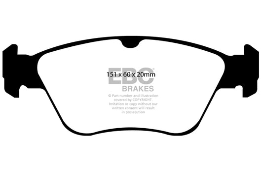 EBC Front Yellowstuff Pads for Mercedes C Class (W202) C200 K BHP 1995 DP41055R