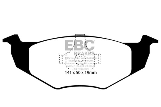 EBC Front Greenstuff Pads for Volkswagen Golf Mk3 1.4 BHP 1995 DP21056