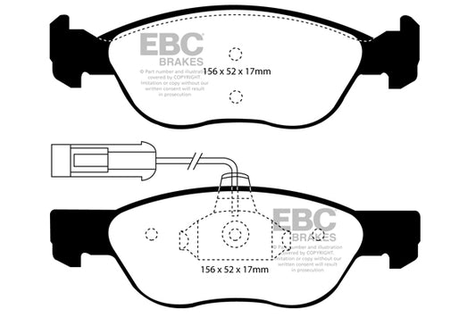 EBC Front Yellowstuff Pads for Fiat Barchetta 1.8 BHP 1995 DP41060R