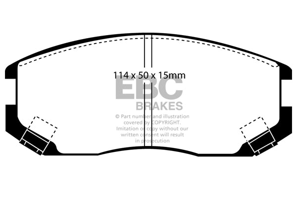 EBC Front Greenstuff Pads for Mitsubishi Colt 1.3 BHP 1990 DP21063