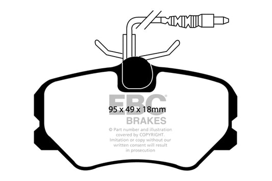 EBC Front Greenstuff Pads for Peugeot 306 1.8 BHP 1997 DP21080