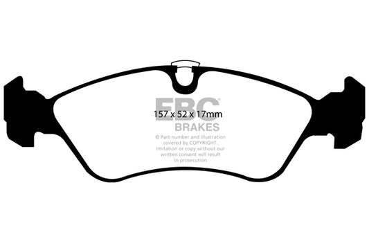 EBC Front Greenstuff Pads for Opel Astra (F) 1.6 BHP 1993 DP2760