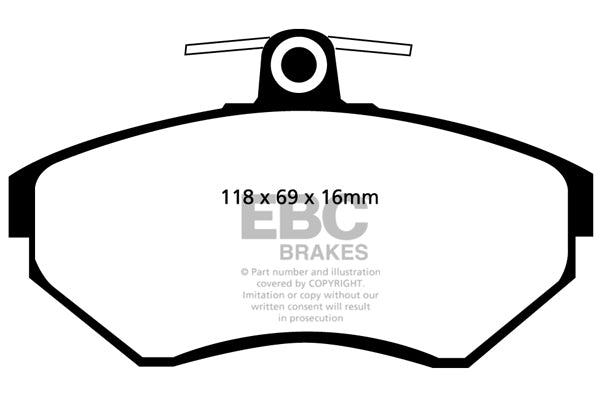 EBC Front Yellowstuff Pads for Audi A4 B5 1.6 BHP 1997 DP41112R