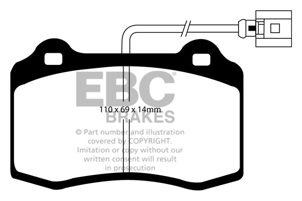 EBC Front Greenstuff Pads for Seat Ibiza (6K) Cupra R 1.8 T 180BHP 2000 DP21140/2