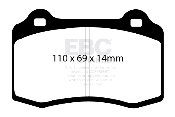 EBC Front Yellowstuff Pads for Citroen DS3 1.6 T 207BHP 2010 DP41140R