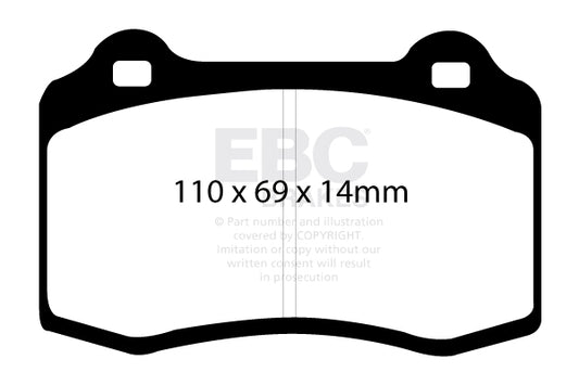 EBC Front Greenstuff Pads for Citroen DS3 1.6 T 207BHP 2010 DP21140