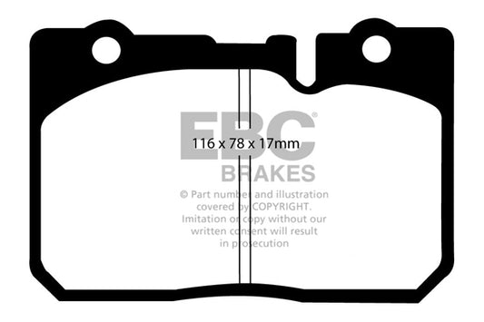 EBC Front Yellowstuff Pads for Lexus LS400 (XF20) 4.0 BHP 1995 DP41154R