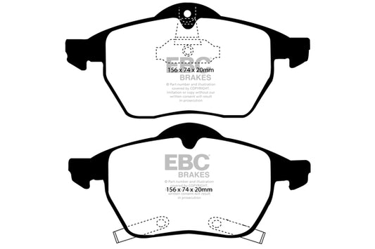 EBC Front Greenstuff Pads for Saab 9|3 2.0 BHP 1998 DP21187