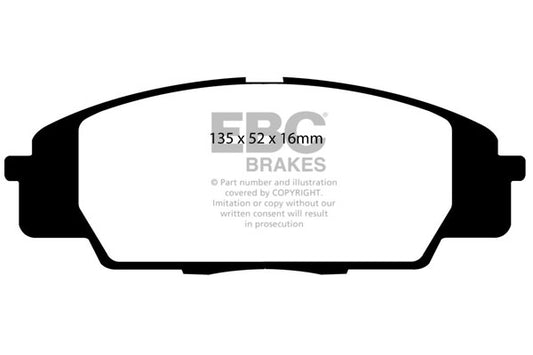 EBC Front Greenstuff Pads for Honda Civic EP4 1.7 TD BHP 2002 DP21254