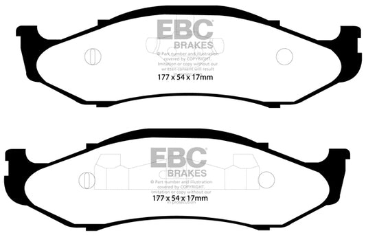 EBC Front Yellowstuff Pads for Jeep Cherokee 2.5 BHP 1997 DP41255R