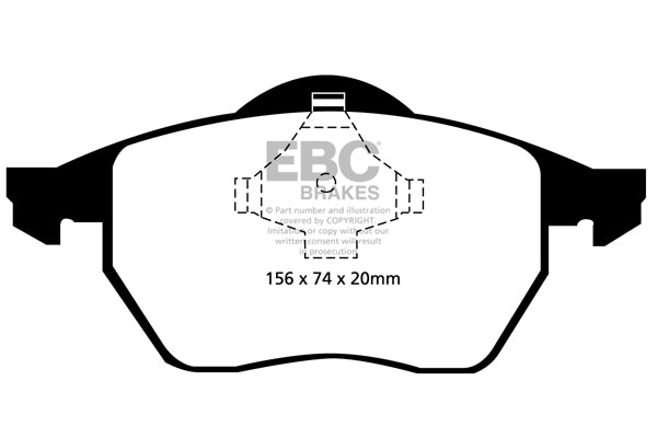 EBC Front Redstuff Pads for Volkswagen Golf Mk4 1.8 T 150BHP 1997 DP31330C