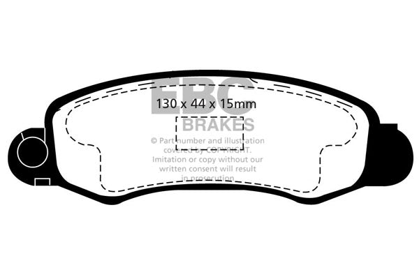 EBC Front Greenstuff Pads for Subaru Justy 1.3 BHP 1996 DP21345