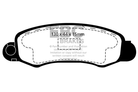 EBC Front Greenstuff Pads for Subaru Justy 1.3 BHP 1996 DP21345