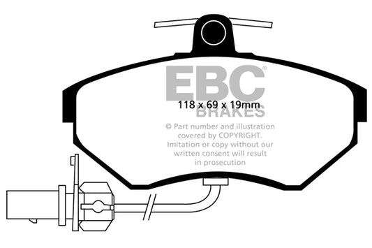 EBC Front Redstuff Pads for Audi A4 B6 1.9 TD 100BHP 2001 DP31351C