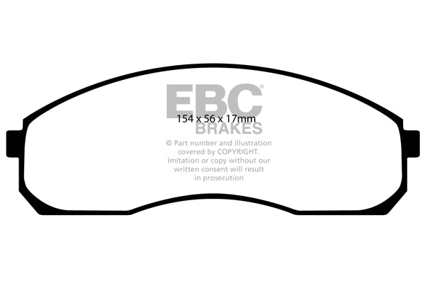 EBC Front Greenstuff Pads for Kia Carnival 2.5 BHP 1999 DP21423