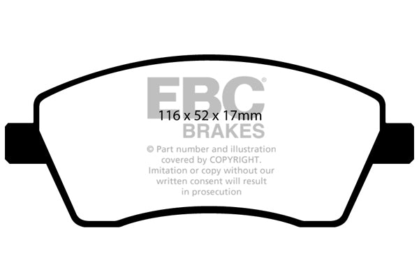 EBC Front Greenstuff Pads for Mercedes Citan Dualiner 108D 1.5 TD BHP 2012 DP21485