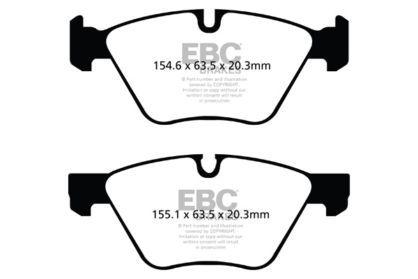 EBC Front Greenstuff Pads for BMW 1 Series (E81) 120 2.0 TD 177BHP 2007 DP21493