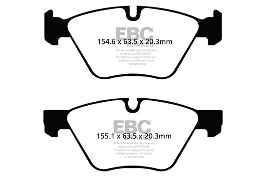 EBC Front Yellowstuff Pads for BMW 1 Series (E81) 120 2.0 TD 177BHP 2007 DP41493R