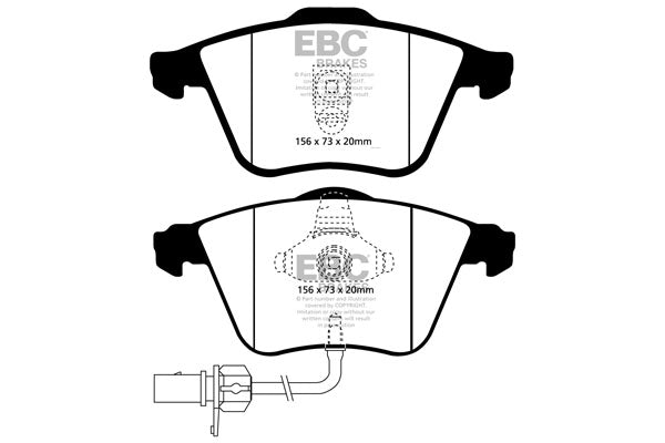 EBC Front Redstuff Pads for Audi A6 C5/4B 2.5 TD 180BHP 2000 DP31510C