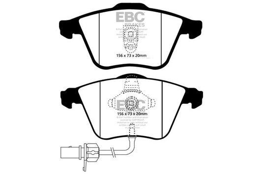 EBC Front Redstuff Pads for Audi A6 C5/4B 2.5 TD 180BHP 2000 DP31510C