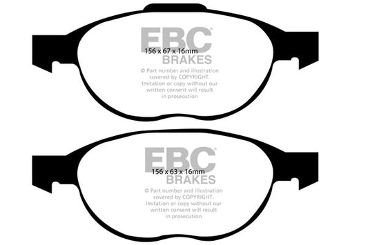 EBC Front Greenstuff Pads for Ford Kuga Mk1 2.5 T BHP 2009 DP61524