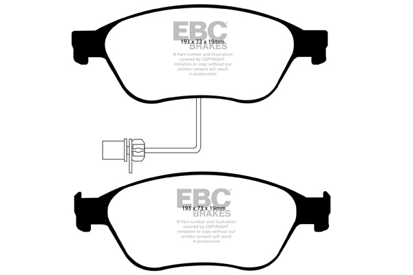 EBC Front Yellowstuff Pads for Audi A8 quattro D3/4E 3.2 256BHP 2005 DP41535R