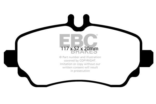 EBC Front Greenstuff Pads for Mercedes Vaneo 1.6 BHP 2002 DP21555