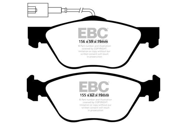 EBC Front Greenstuff Pads for Alfa Romeo 156 2.4 TD BHP 2003 DP21571