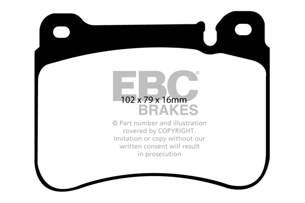 EBC Front Yellowstuff Pads for Mercedes C Class (W203) C320 TD BHP 2005 DP41590R