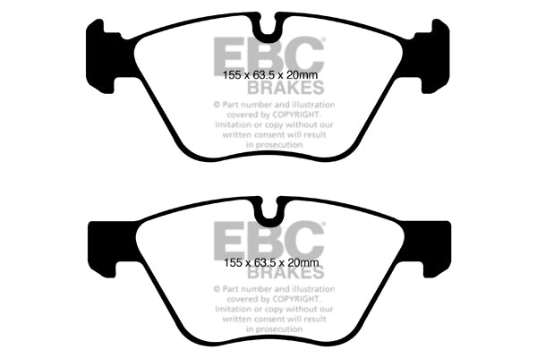 EBC Front Greenstuff Pads for BMW 1 Series (E81) 123 2.0 TD BHP 2007 DP21600