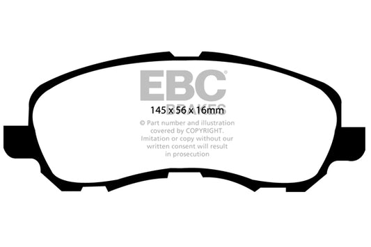 EBC Front Redstuff Pads for Mitsubishi Galant 2.4 BHP 2000 DP31614C