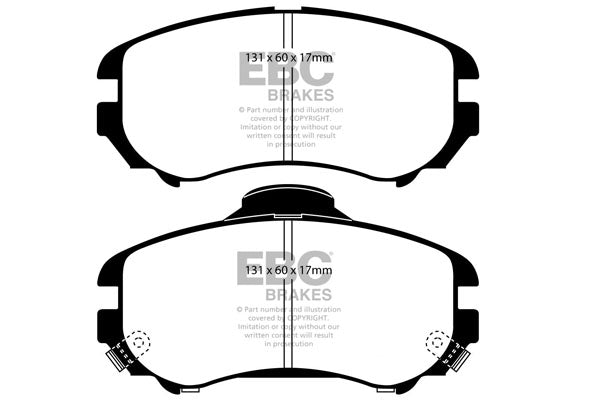 EBC Front Yellowstuff Pads for Hyundai Coupe 1.6 BHP 2002 DP41643R