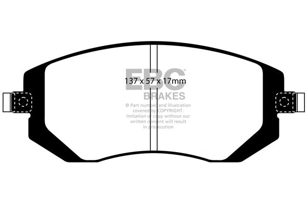 EBC Front Yellowstuff Pads for Subaru Forester 2.0 BHP 2002 DP41661R