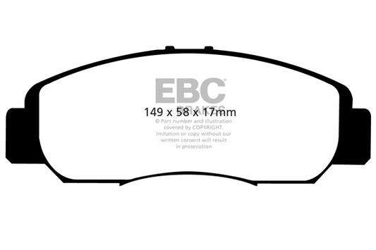 EBC Front Greenstuff Pads for Honda Civic FD1 1.8 BHP 2007 DP21669