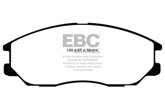 EBC Front Greenstuff Pads for Hyundai Terracan 2.9 TD BHP 2004 DP21725