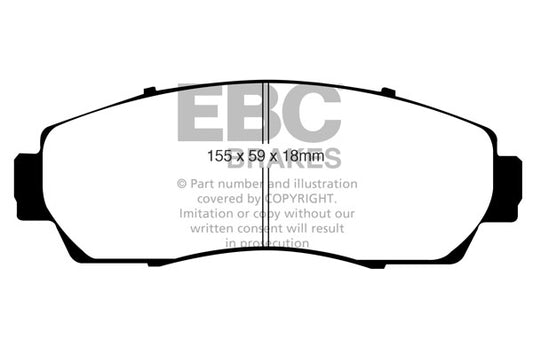 EBC Front Greenstuff Pads for Honda CRV Mk4 1.6 TD 160BHP 2015 DP61743