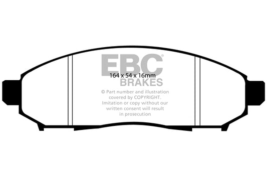 EBC Front Greenstuff Pads for Nissan Pathfinder 2.5 TD BHP 2005 DP61747