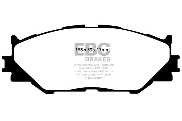 EBC Front Yellowstuff Pads for Lexus IS200D 2.2 TD 170BHP 2010 DP41772R