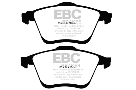 EBC Front Greenstuff Pads for Mazda 6 GG MPS 2.3 T 260BHP 2005 DP21773