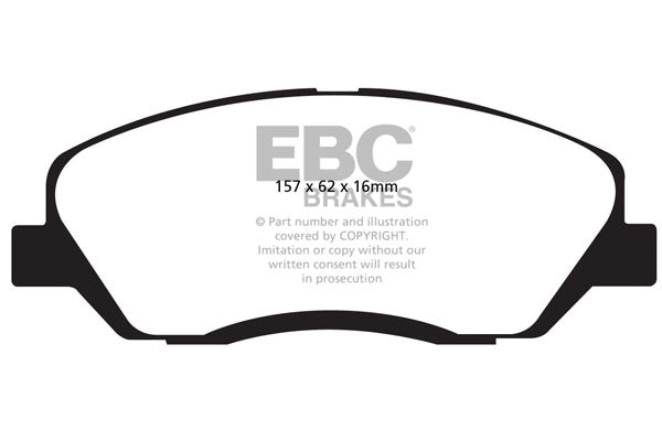 EBC Front Greenstuff Pads for Hyundai Grand Sante Fe 2.2 TD BHP 2013 DP61783