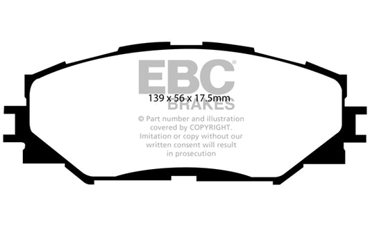 EBC Front Greenstuff Pads for Subaru Trezia 1.3 BHP 2012 DP21791