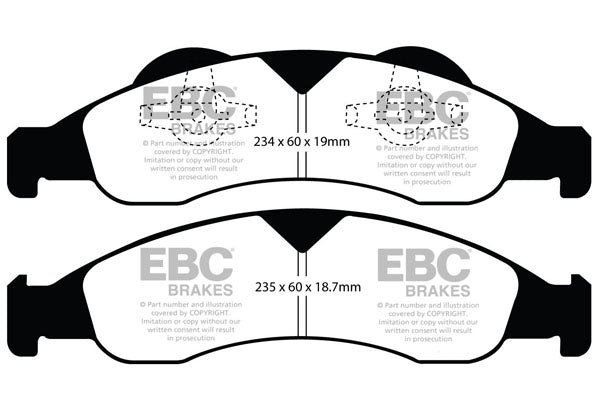 EBC Front Yellowstuff Pads for Ford Expedition 5.4 BHP 2007 DP41803R