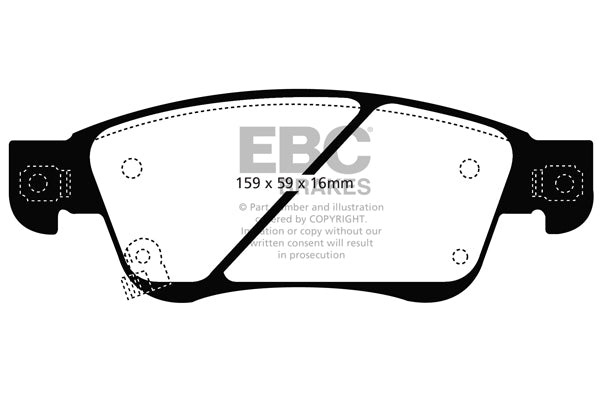 EBC Front Redstuff Pads for Nissan Skyline (V36) Type-S 2.5 BHP 2006 DP31807C