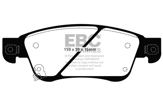 EBC Front Yellowstuff Pads for Nissan Skyline (V36) Type-S 2.5 BHP 2006 DP41807R