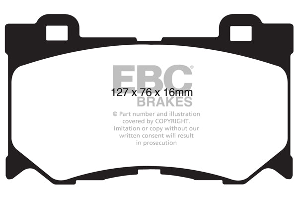 EBC Front Redstuff Pads for Nissan Skyline Coupe (V36) Type-S 3.7 BHP 2007 DP31823C