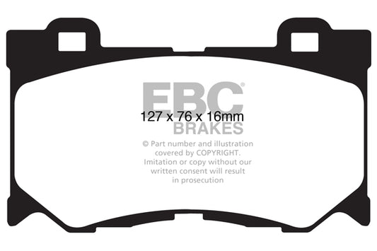 EBC Front Yellowstuff Pads for Nissan Skyline Coupe (V36) Type-S 3.7 BHP 2007 DP41823R